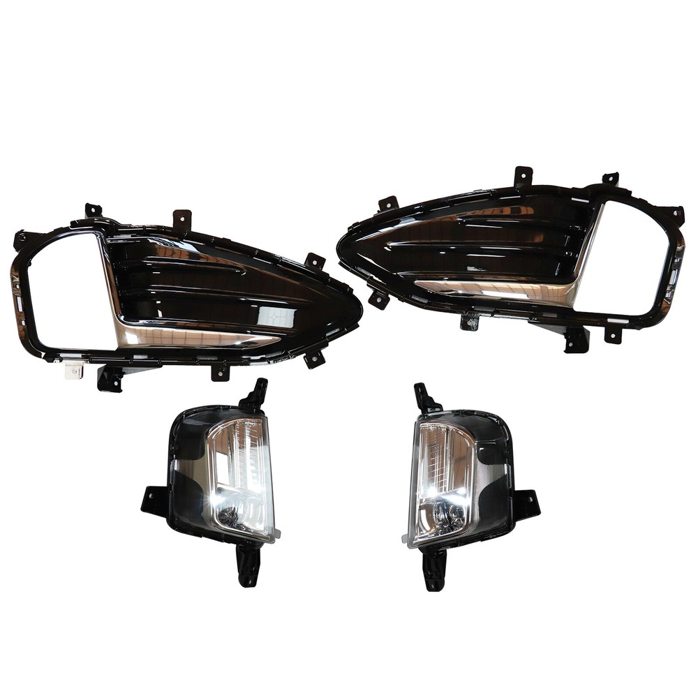 Pair For Ford Edge 2019-2022 LED Front Bumper Fog Lights Lamp w/ Cover Bezel Kit