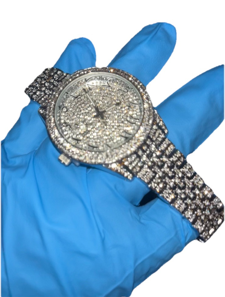 Hip Hop Street Style Unisex Quartz Watch with Shining Water Diamonds