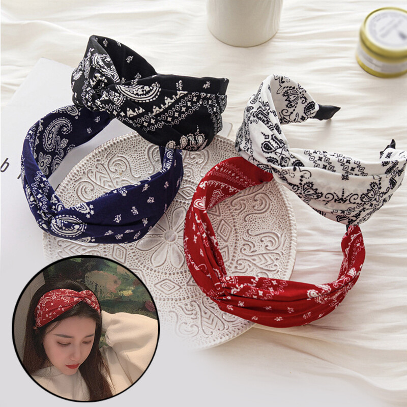 Fashion Cashew Flowers Head Hoop Cross Knotted Hair Hoop Amoeba Headbands Turban