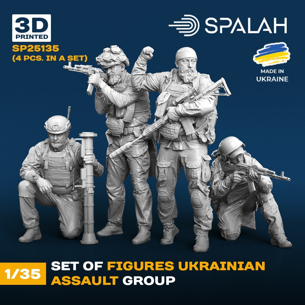 Set of figures Ukrainian assault group Scale Figure Model 1:35 Spalah SP25135