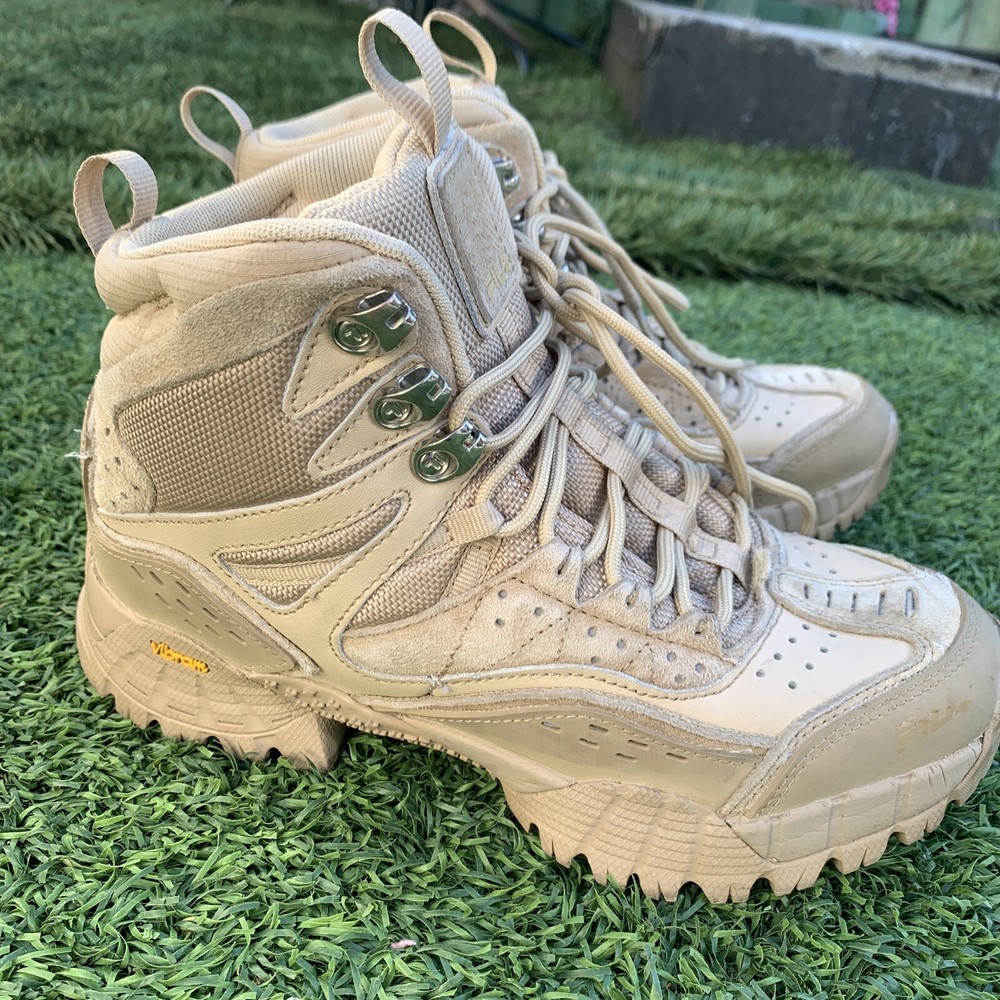 Fila Armada Vibram Hiking Boots Beige Men 4.5 Women 6
