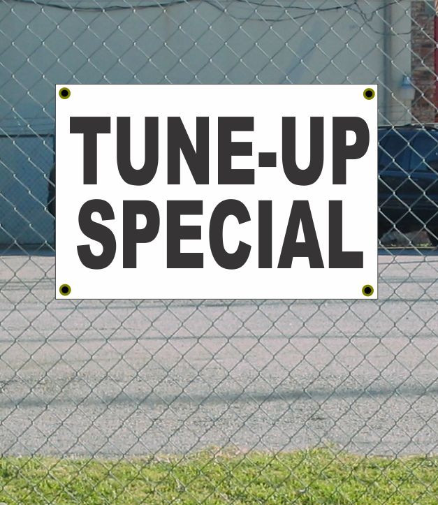 2x3 Tune-Up Special Banner Sign Black & White Discount Size Price Free Shipping