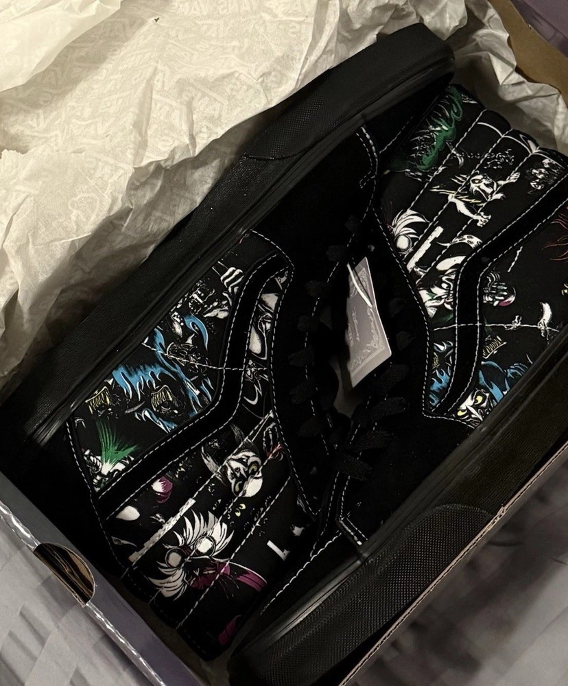 VANS x Disney Villains High Top Sneakers Men’s 12 Black Multicolor Cartoon