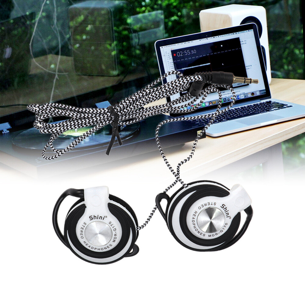 Wired Headset Clip On Ear Headphones EarHook Earphone Stereo Headphones For Mp3