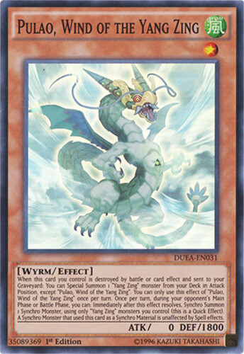 Pulao Wind of the Yang Zing DUEA-EN031 Super Rare 1st Edition Light Pokemon Card