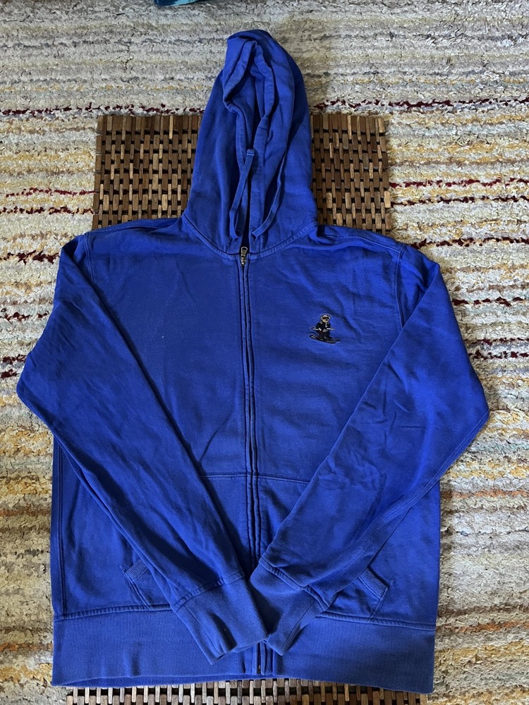 Polo Ralph Lauren Polo Bear Blue Full Zip Hoodie Hoody Jacket Men's Size Large L