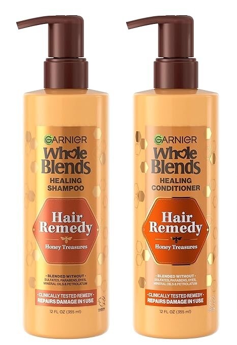 Garnier Whole Blends Honey Treasures Shampoo & Conditioner Set 12 oz 2-Pack
