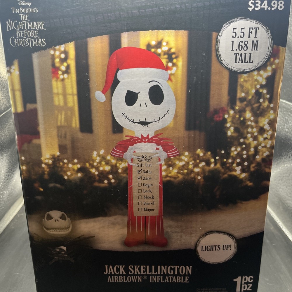 Jack Skellington 5.5ft Christmas Inflatable with Wish List