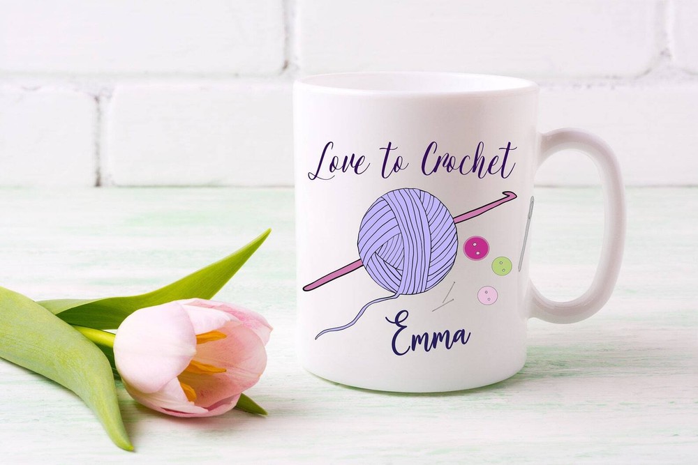 Funny Love To Crochet Coffee Mug for Crochet Lovers Gift