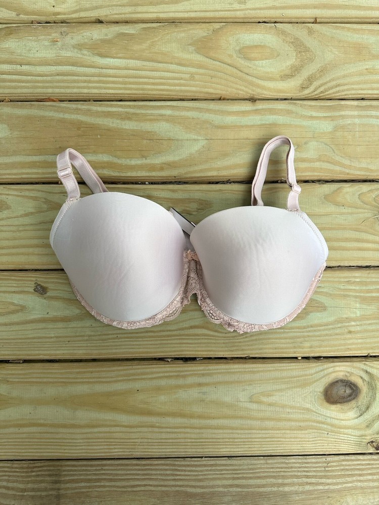 Victoria's Secret Pink Wire Bra Padded Lace Back Size 36DDD/F80
