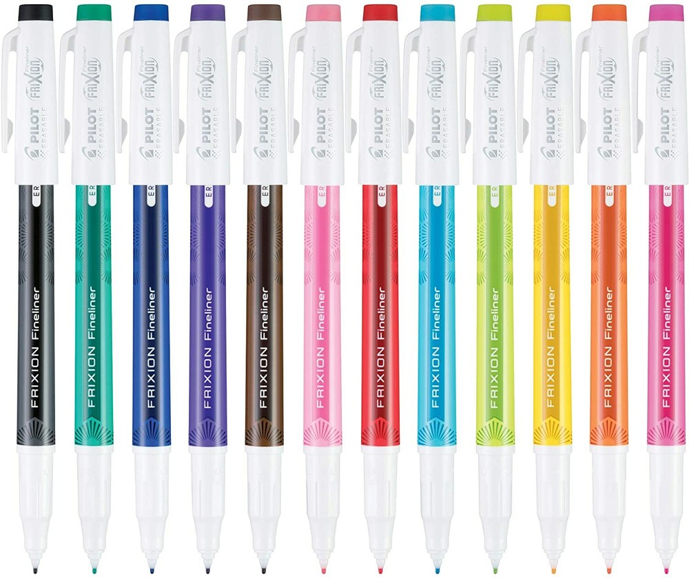 Pilot FriXion Fineliner Erasable Marker Pens - (as pictured) Pack of 12 NEW