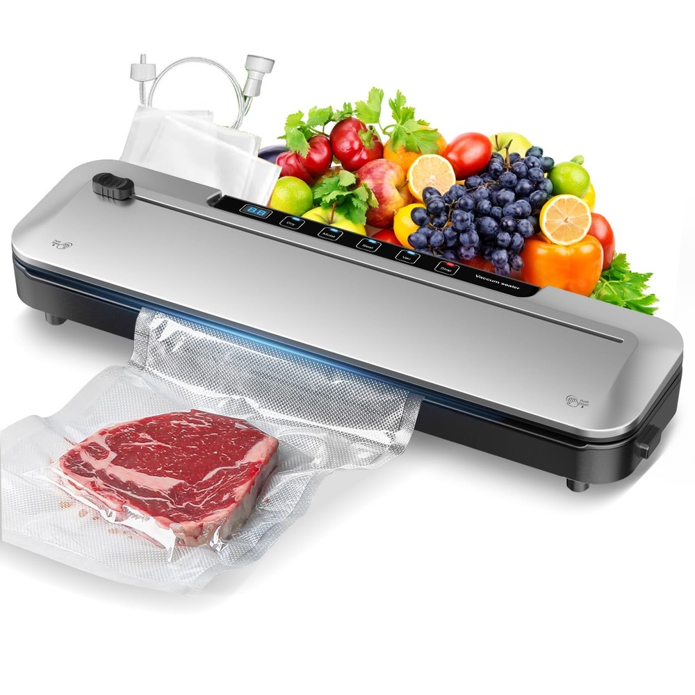 75Kpa 6-in-1 Vacuum Sealer for Food with Precision Suction Power