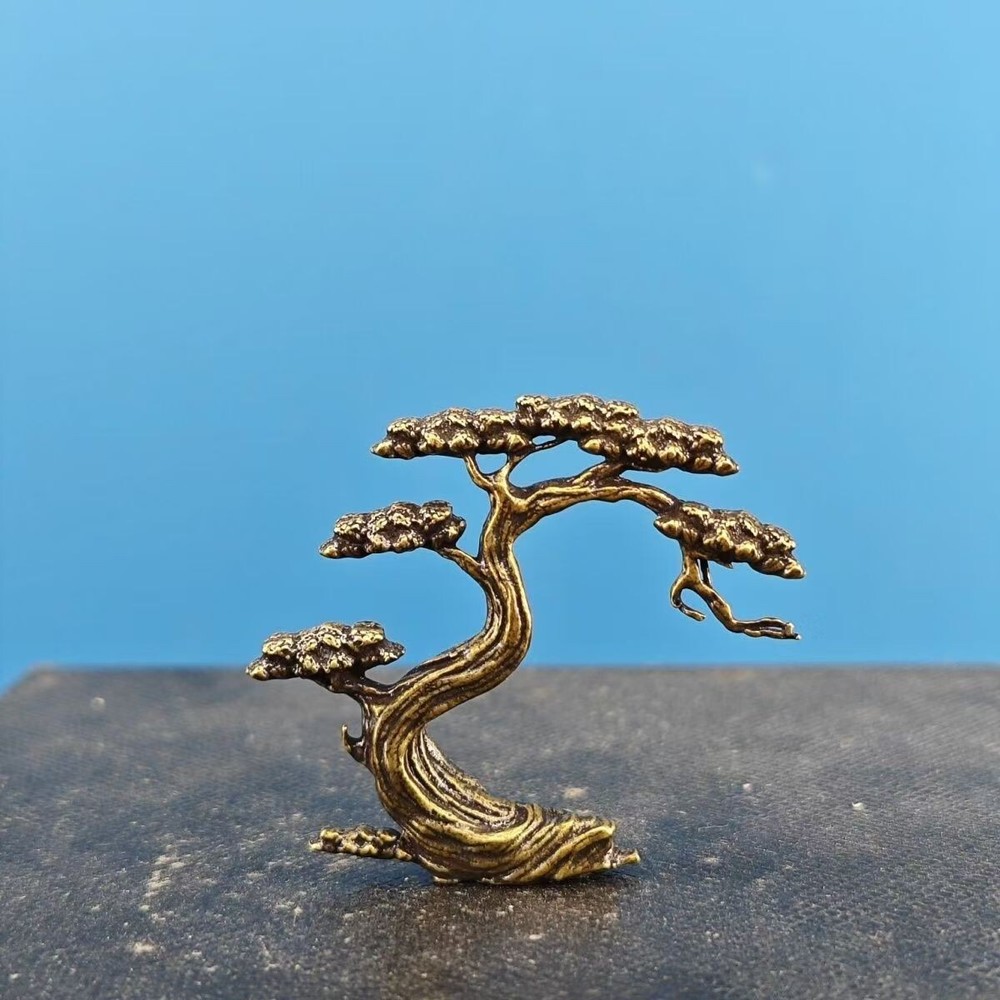 Brass pine tree bonsai decor for sand table and rockery micro landscape