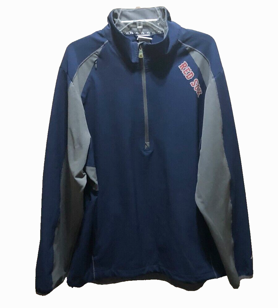 Boston Red Sox MLB Vintage 90s Blue Majestic 1/4 Zipper Pullover Jacket XL