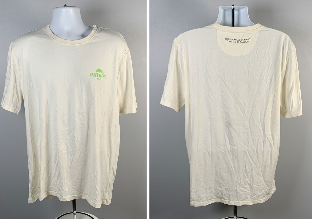 Patron Tequila Green Bee Logo T Shirt Mens Large Cotton Polyester Blend