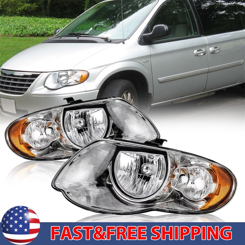 Pair For 2005-07 Chrysler Town & Country Driver Passenger Side Headlamp Assembly
