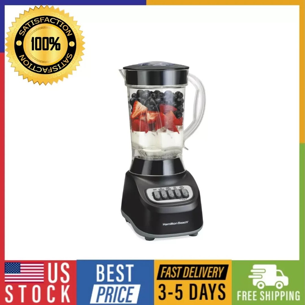Hamilton Beach 48 oz Black Smoothie Blender 50180 Powerful Mixing  