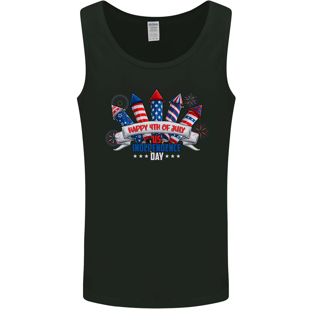 Happy 4th of July Fireworks Independence Day Mens Vest Tank Top