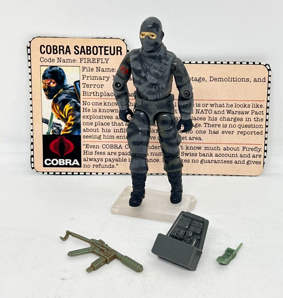 💥RARE 1984 GI JOE FIREFLY 100% Complete GREEN Phone File Card NICE TIGHT💥