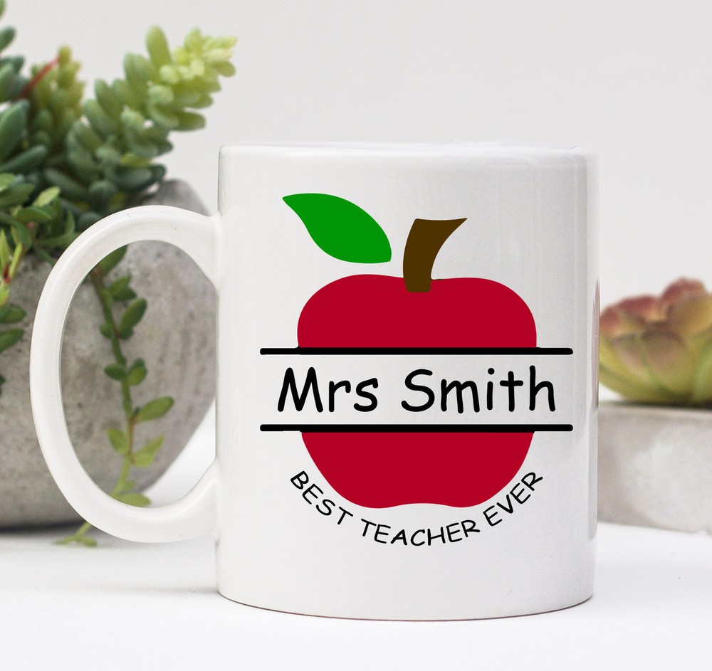 Teacher Gift Personalized Mug Teacher Coffee Mug Teacher Gift Apple Mug Teacher
