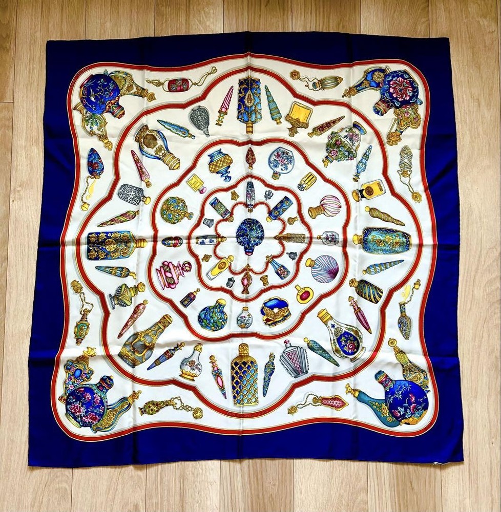 HERMES 100% Silk Carre 90 Scarf Mulch Color Authentic I0706241