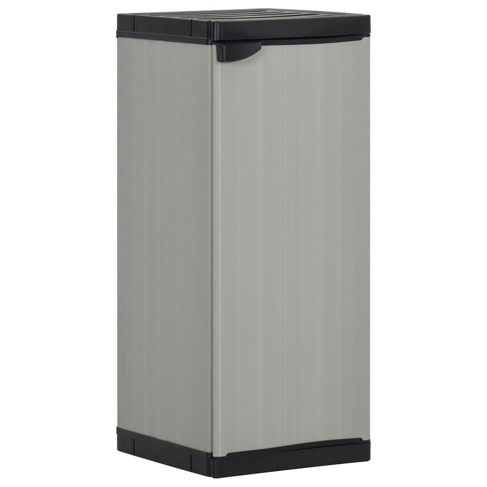 Grey and Black PVC Polypropylene Compact Garden Storage Cabinet
