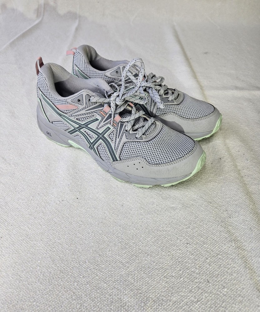 Asics Gel-Venture 8 Womens Trail Running Shoes Size 10 WIDE Gray & Pink
