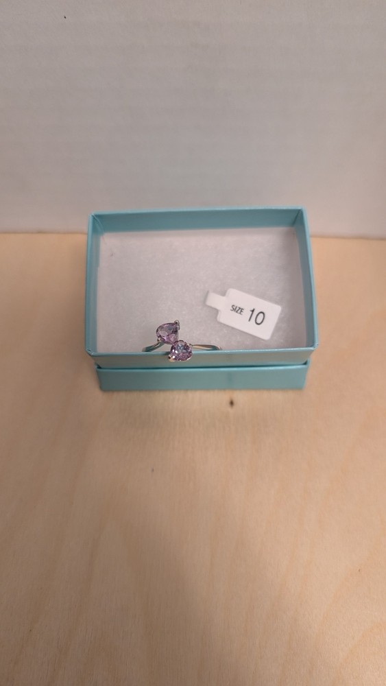 Park Lane Ring With Purple Heart Sterling Silver Size 10