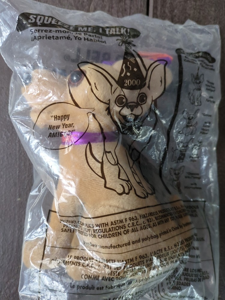 Taco Bell New Years Y2K 2000 Chihuahua Plush New In Packaging-image