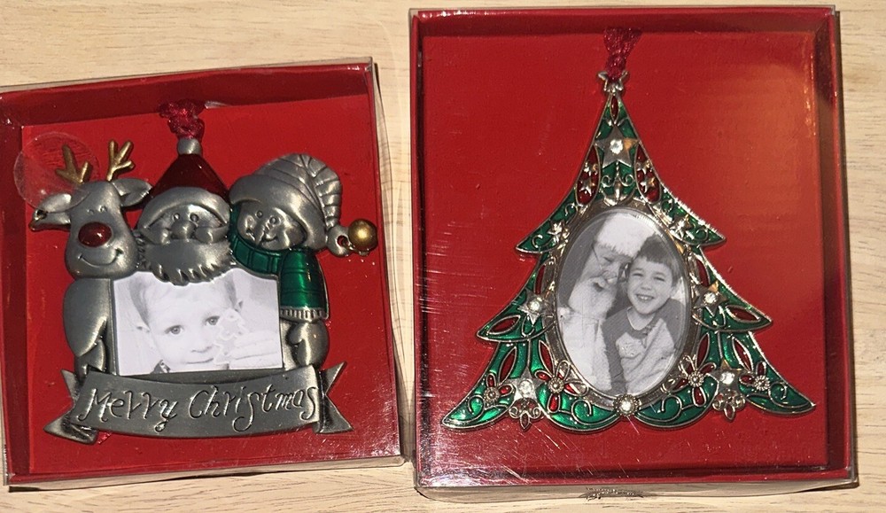 New  Metal Christmas Tree Picture & Santa &friend Frame Ornament Decoration