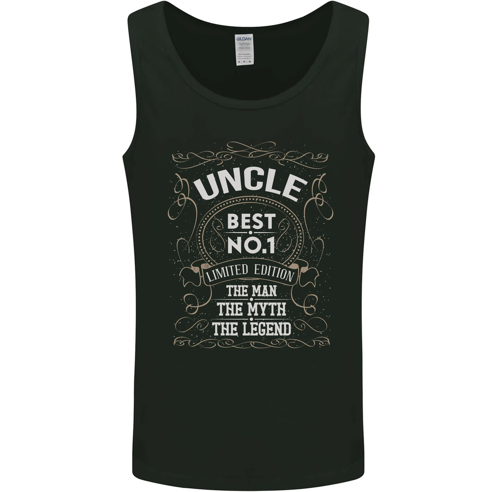 Fathers Day No 1 Uncle Man Myth Legend Mens Vest Tank Top-image
