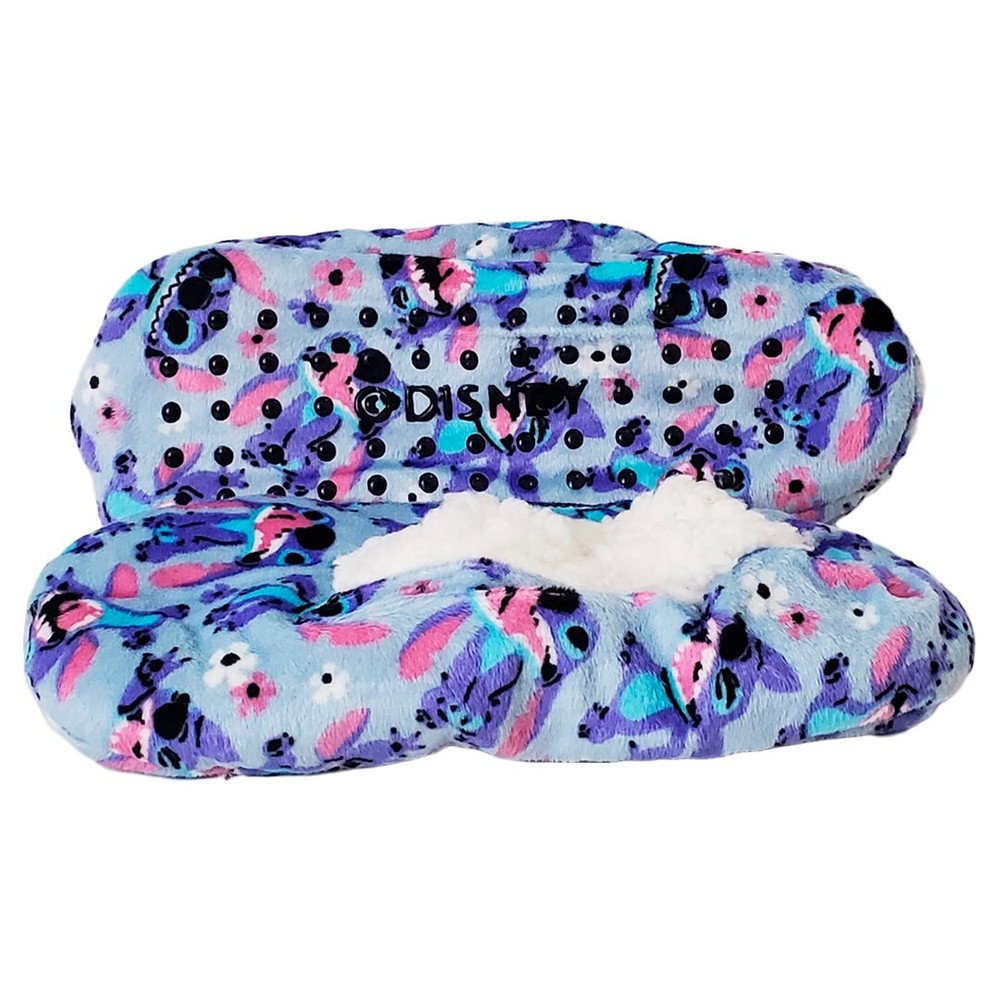 NWT LILO & STITCH DISNEY FUZZY BABBA WOMEN SLIPPERS SOCKS WITH GRIPPERS S/M M/L