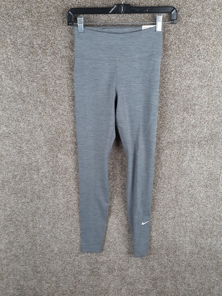 Nike One Womens XS Gray Training Performance Tight Fit Mid Rise Full Length NWT