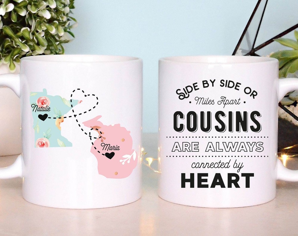 Long Distance Mug Personalized Cousin Mug Cousin Gift State To State Mug Cousin