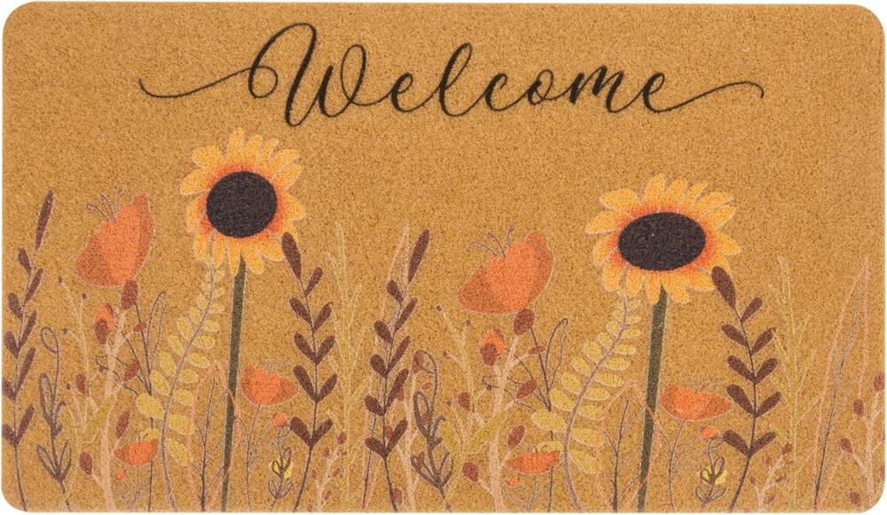 Fall-Sunflower-Doormat-Welcome-Door-Mat - Flower Indooor-Outdoor-Coir-Door-Mats