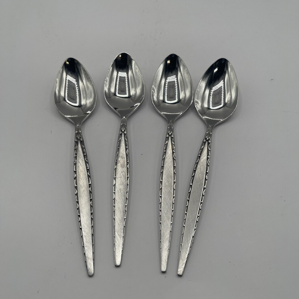 Oneida Community Venetia MCM Teaspoons Stainless Flatware Lot Set Of 4