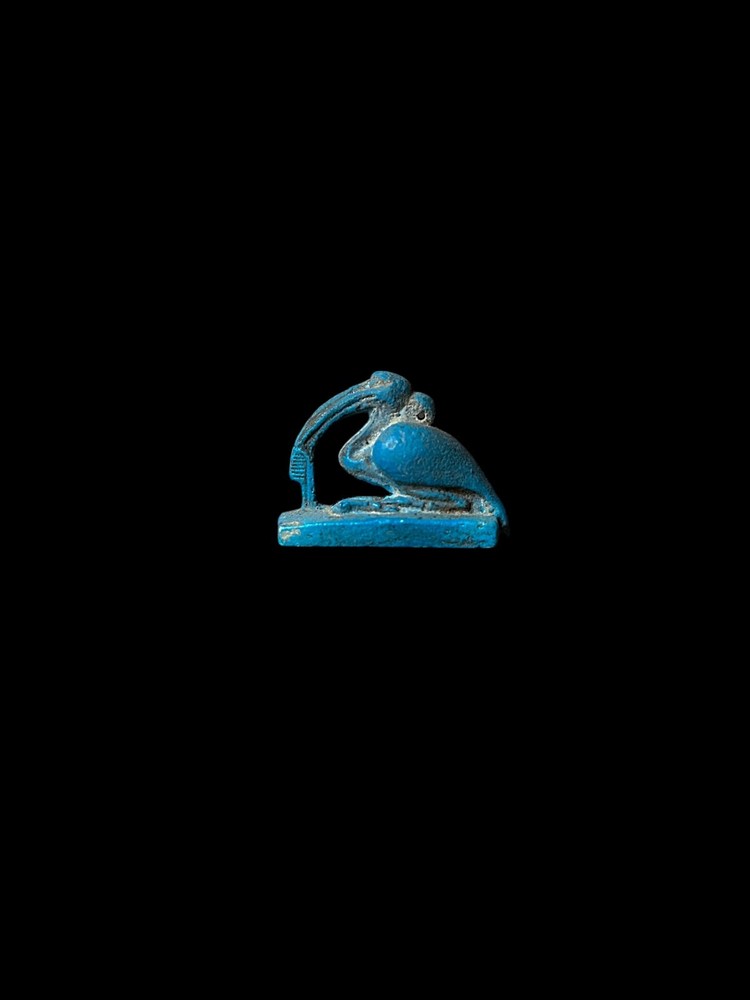 God Thoth in form of Ibis Pendant made in Egypt from Porcelain , Handmade Amulet