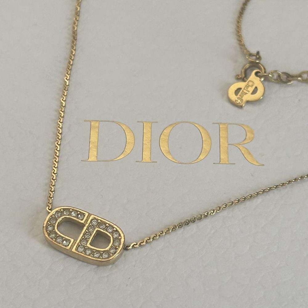 Vintage Dior gold rhinestone necklace from Japan