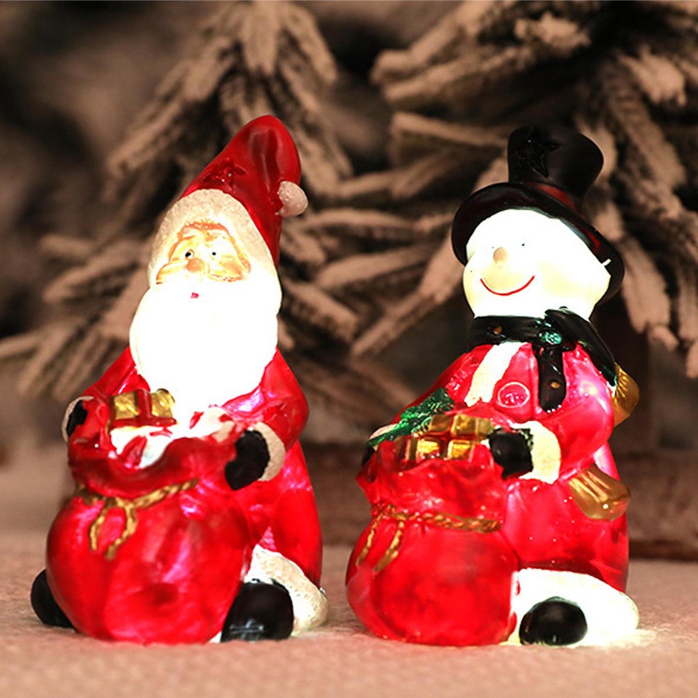 Snowman Figurines Collectibles Christmas Snowman Desktop Figure Winter candid