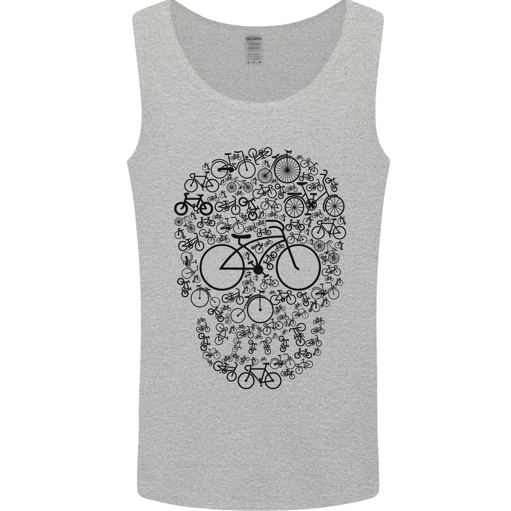 Bicycle Skull Cyclist Funny Cycling  Bike Mens Vest Tank Top