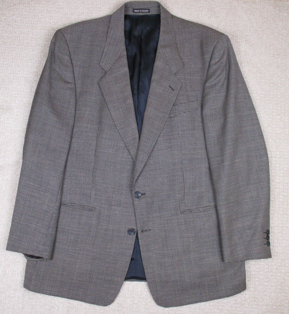 VTG Yves Saint Laurent Tweed Sportcoat Blazer Mens Gray Worsted Wool Linen FLAW