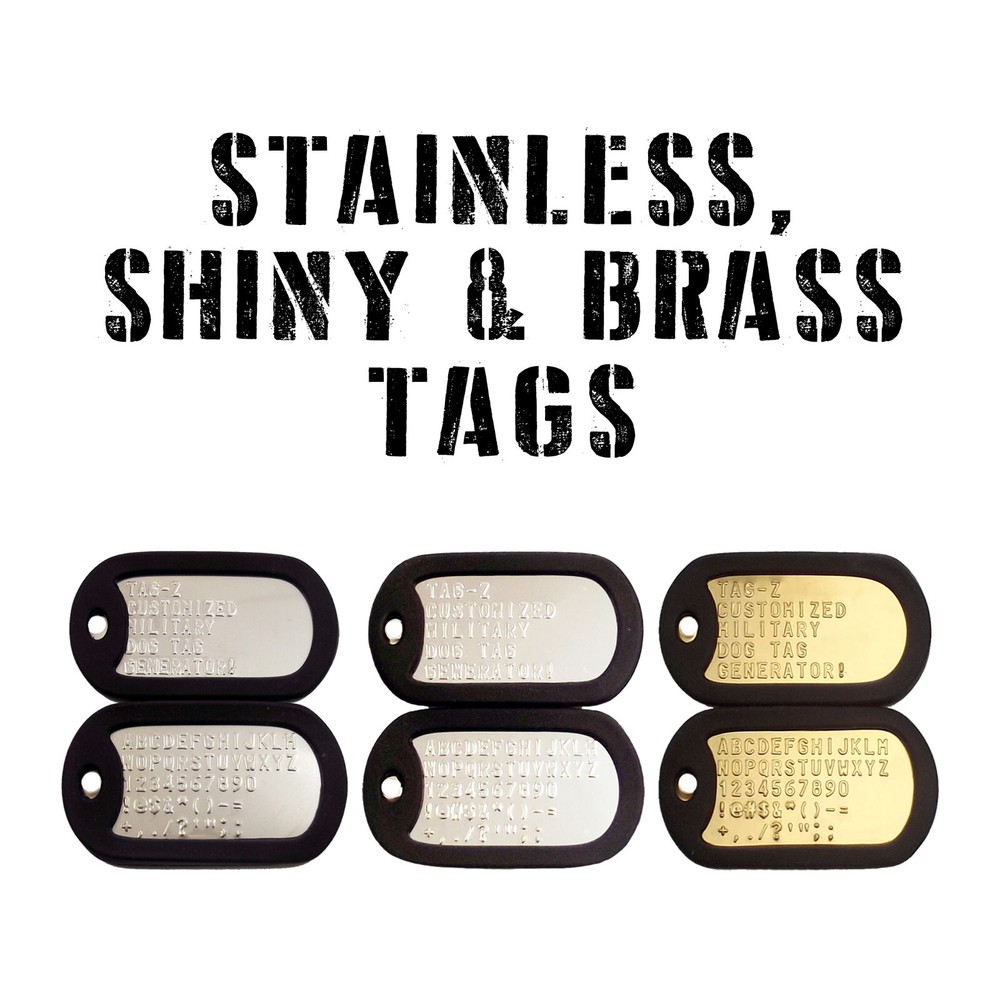 2 Custom Embossed Military Dog Tags w/ Ball Chain - ID Tag for Soldiers/Veterans