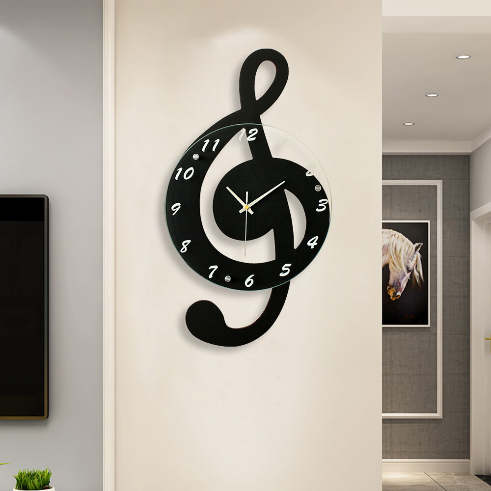 Silence Wall Watch Clock Musical Note Wall Clock Creative Office Home Decor USA