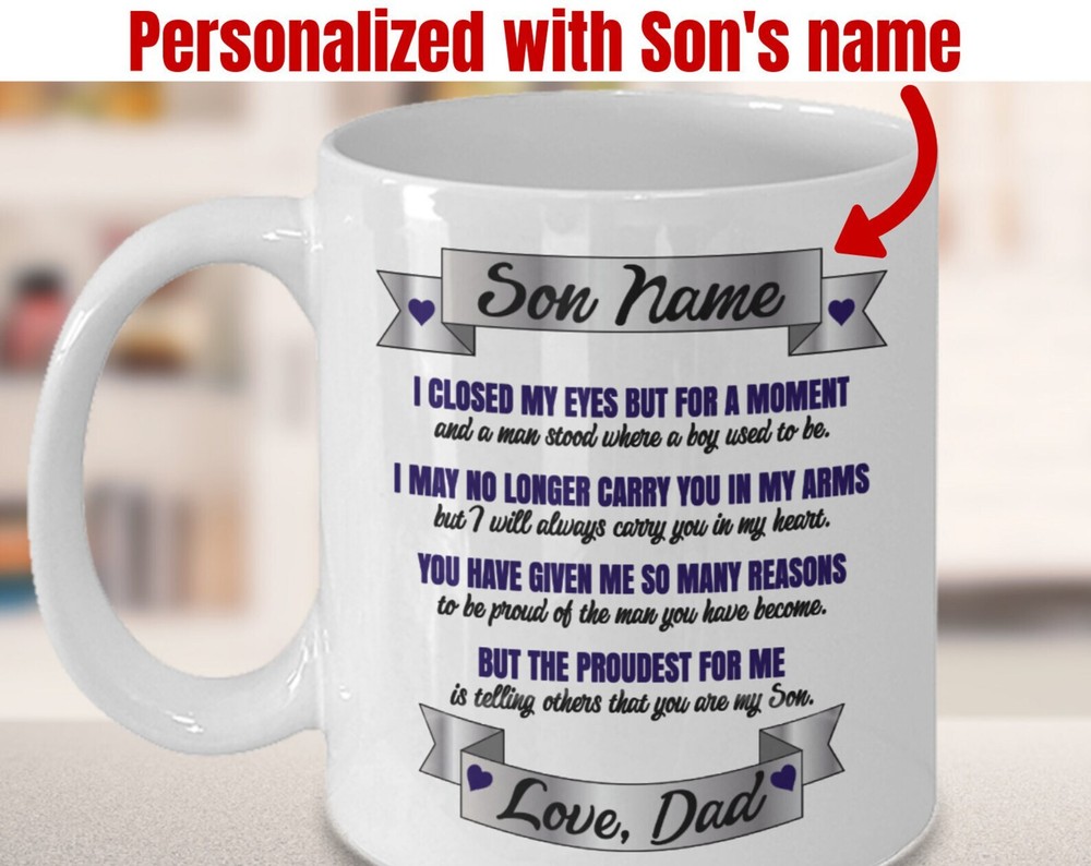 Dad To Son Personalized Mug Dad To Son Custom Mug Personalized Father To Son