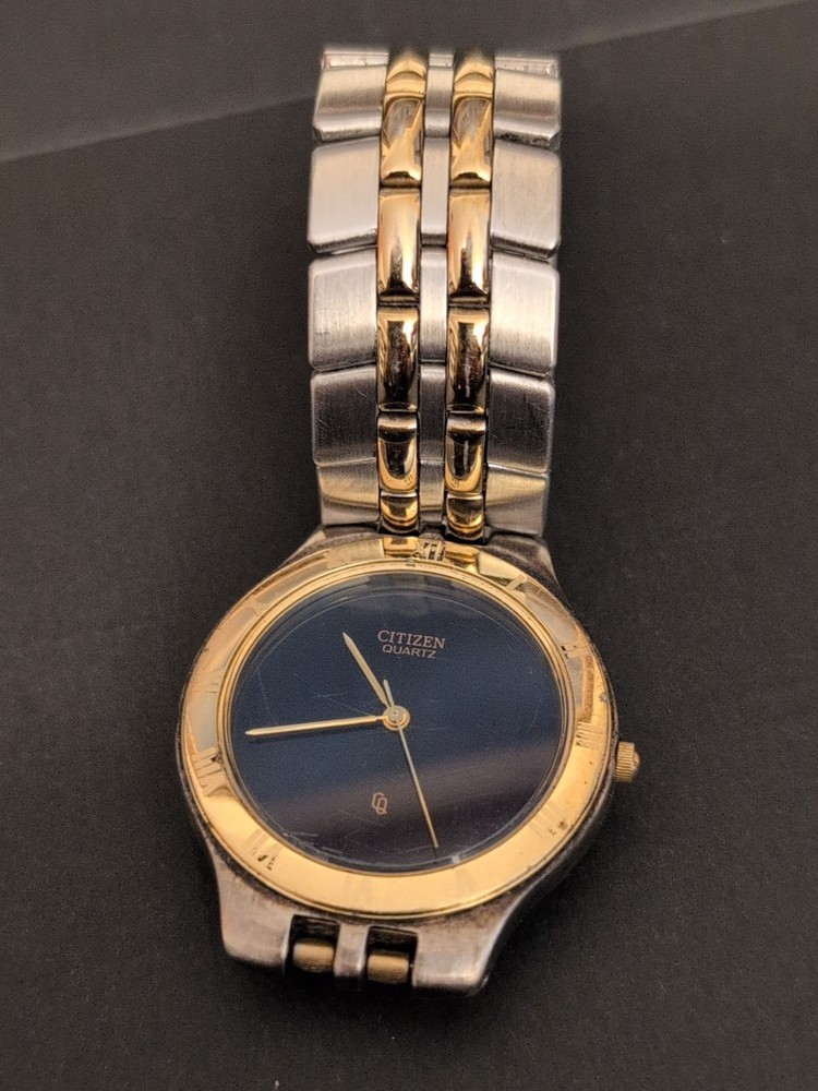 Citizen CQ Quartz Watch Men 5580-K04948 Blue Dial Silver Gold Bracelet