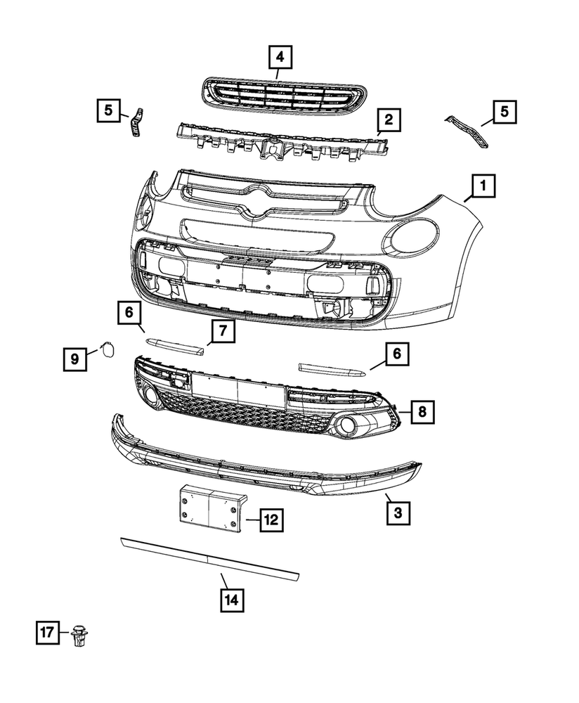 Genuine Mopar Fascia Molding 6QM91MXSAA
