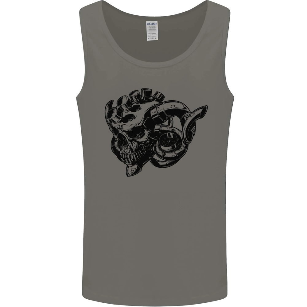 Turbo Skull Car Enthusiast Engine Drifting Mens Vest Tank Top