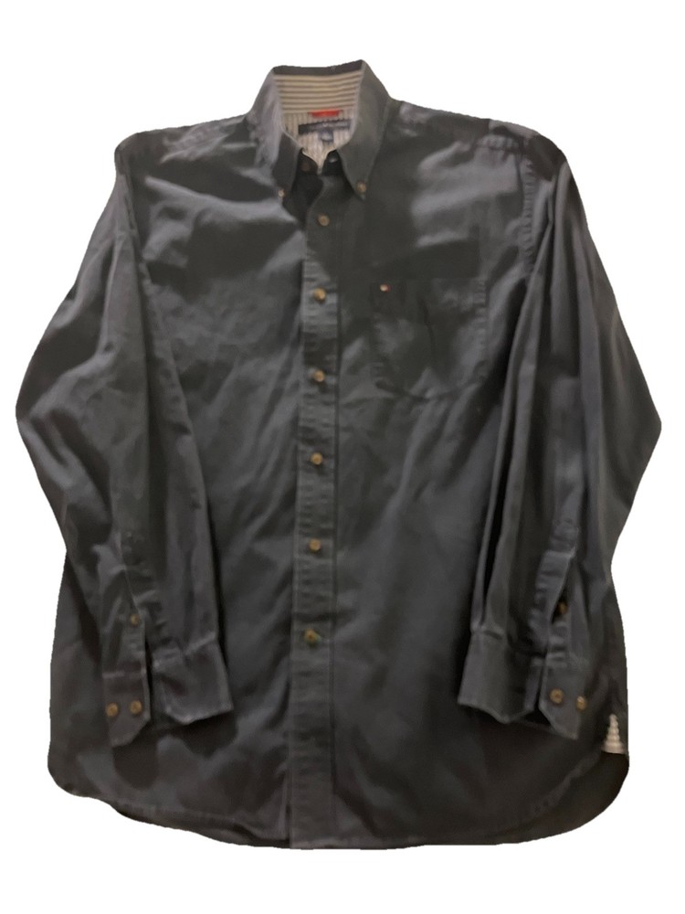 Tommy Hilfiger Mens Button Down Medium Wash Large Vintage Y2K