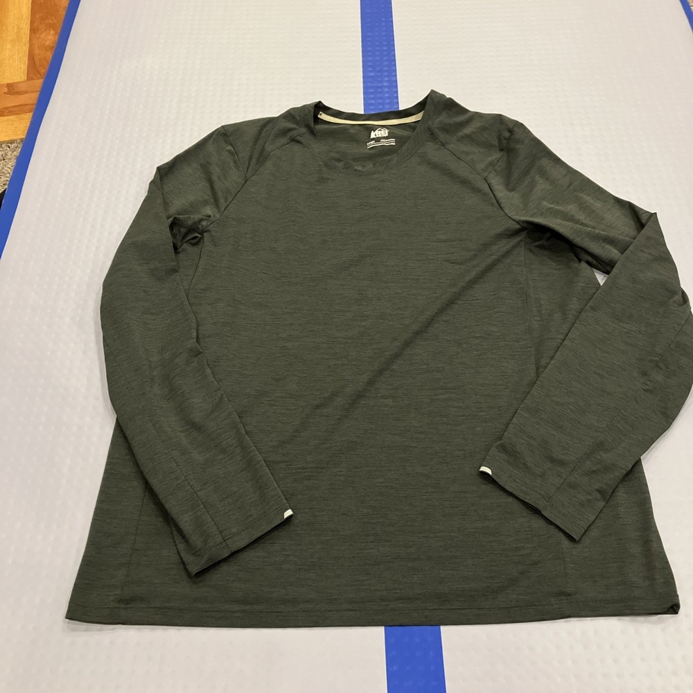 Rei Co-Op Shirt Mens Large Athletic Hiking Running Crew Neck Long Sleeve Stretch