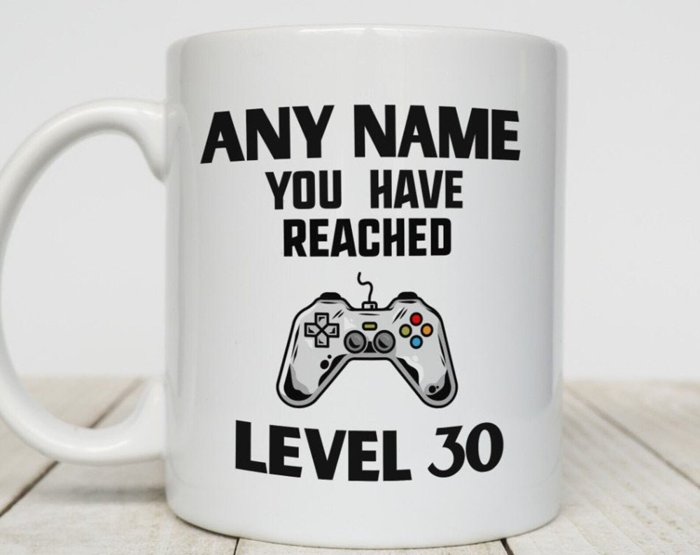 Personalised Gamer Mug 30th Birthday Gift For Him Her Video Game Gift Game